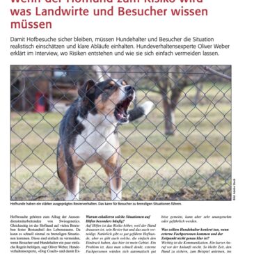 Interview Fachbeitrag: Wenn der Hofhund zum Risiko wird – was Landwirte und Besucher wissen müssen